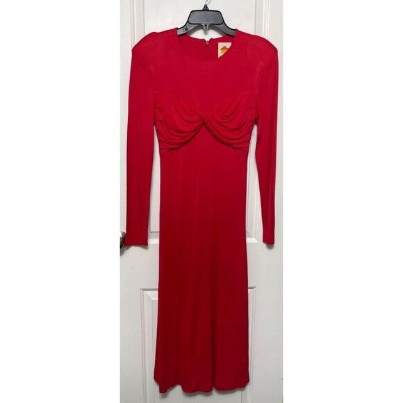FARM RIO Red Twisted jersey midi dress Size M - Picture 5 of 14